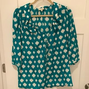 Annie Griffin turquoise silk blouse